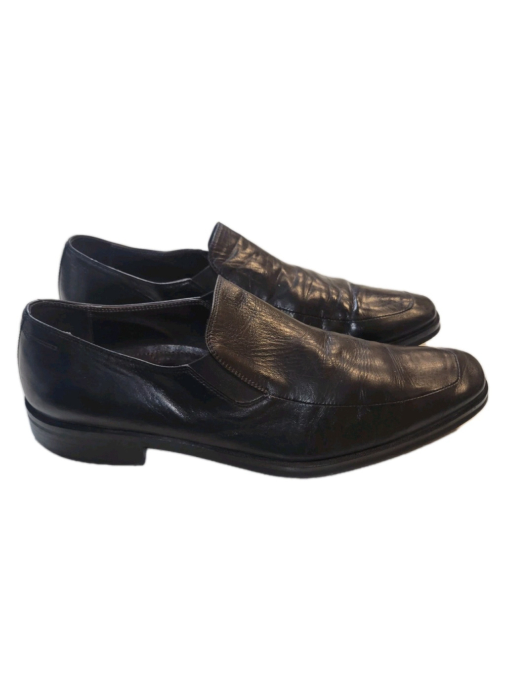 Bruno Magli PITTO Black Leather Round Toe Slip On Loafers Men’s Size 10.5M - Picture 5 of 9